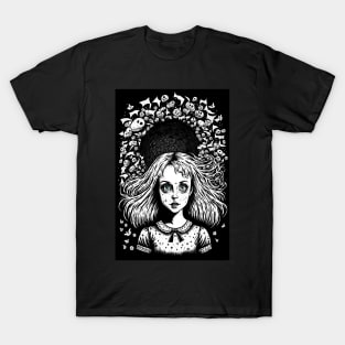 Alice in Wonderland: Dark Gothic Punk E-Girl Style T-Shirt